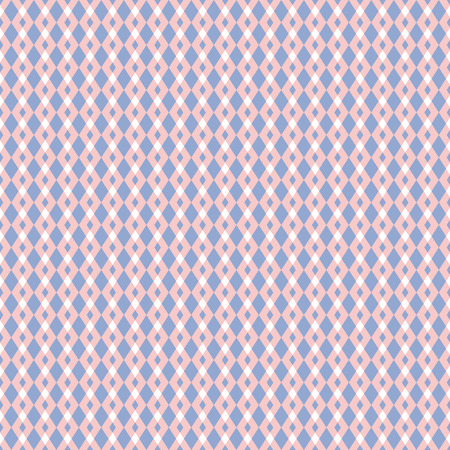 Rose quartz and serenity violet vector geometric seamless pattern. Classic simple rhombus style.のイラスト素材