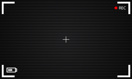 Viewfinder vector icon. Black empty camera screen with cinematic indicators.のイラスト素材