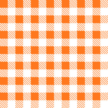 Tartan plaid seamless pattern. Kitchen checkered orange tablecloth fabric background.のイラスト素材