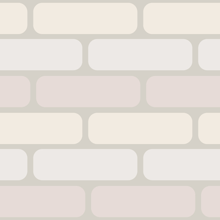 Color bricks seamless vector pattern. Light beige brick wall wallpaper background.のイラスト素材