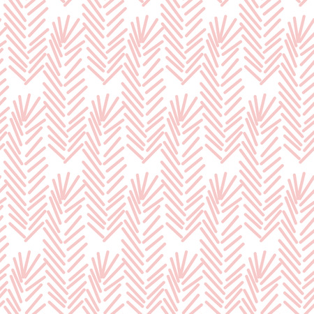 Geometric seamless pattern in color of the year 2016. Abstract simple line branches or feathers design. Rose quartz pastel color.のイラスト素材