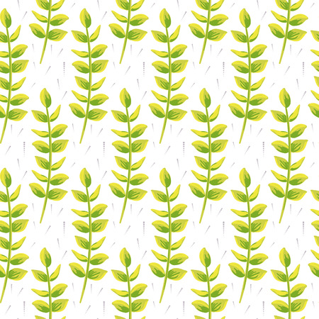 Spring wild flower leaves field seamless pattern. Floral tender fine summer vector pattern on white background. For fabric textile prints and apparel.のイラスト素材