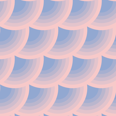 Geometric circle seamless pattern in color of the year 2016. Abstract simple color transition from rose to violet colors.のイラスト素材