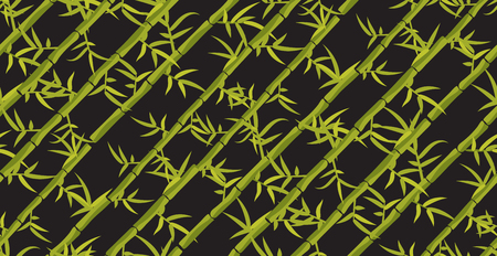 Bamboo plant seamless diagonal pattern. Bamboo sticks japan forest backdrop on dark gray.のイラスト素材