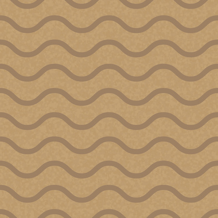Kraft recycled paper texture vector. Seamless craft paper with wave subtle pattern overlay. Handmade designer brown paper.のイラスト素材