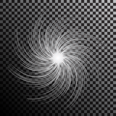 Wirlwind round transparent gradient grey rays. Storm element or cataclysm.のイラスト素材