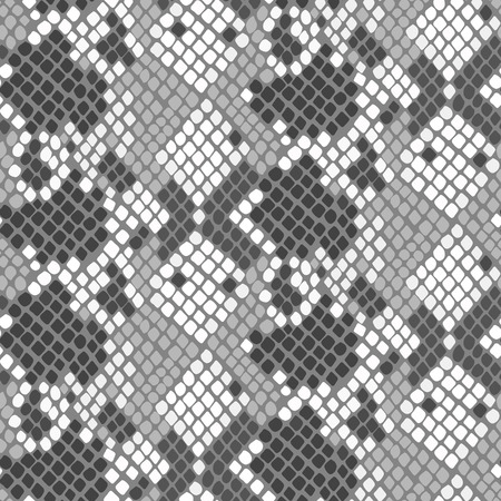 Snake skin seamless vector texture. Gray and white tone colors snake pattern ornament for textile...