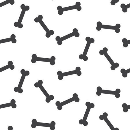 Bone vector black and white seamless pattern. Dog cookie bones white wrap.