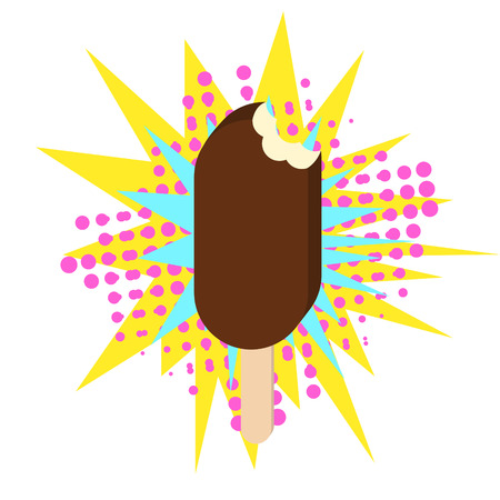 Eskimo ice cream pop art style icon.のイラスト素材