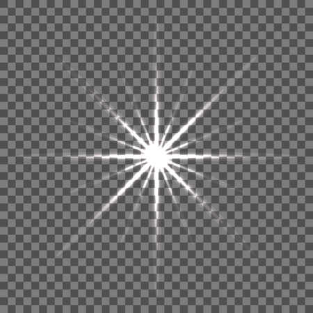 Shining vector star illustration. Glow transparent spot radiance.のイラスト素材