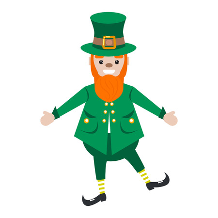 Irish St. Patrick leprechaun character vector illustration.のイラスト素材