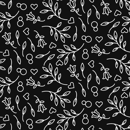 Womens day 8 March seamless female pattern.のイラスト素材