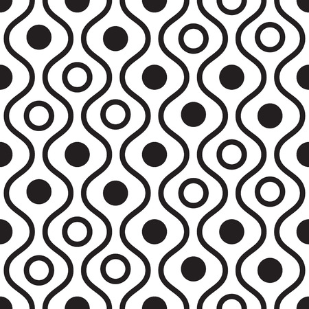 Geometric black and white minimalistic wavy pattern.のイラスト素材