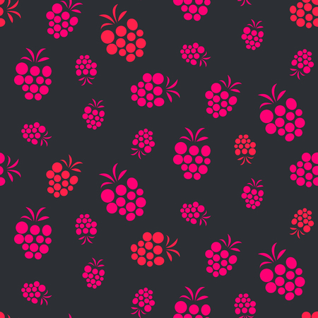 Raspberry pink on purple seamless pattern.のイラスト素材