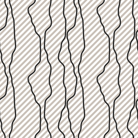 Black fine diagonal rough line pattern black and white. Striped background for wrap paper, textile, apparel or web tiles.のイラスト素材