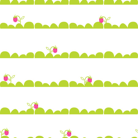 Strawberry garden bed design.のイラスト素材