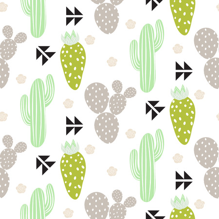 Cactus plant pattern.のイラスト素材