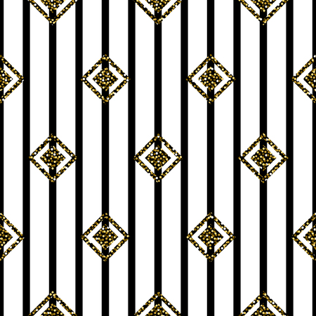 Seamless rhombus black and white pattern.のイラスト素材