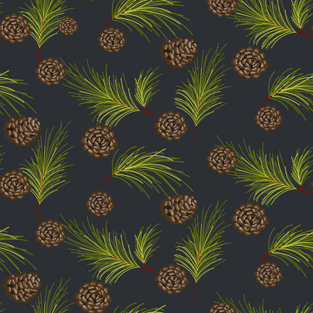 Fir cones pattern.のイラスト素材