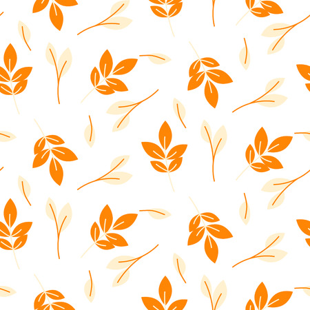 Rustic fall orange leaves seamless pattern.のイラスト素材