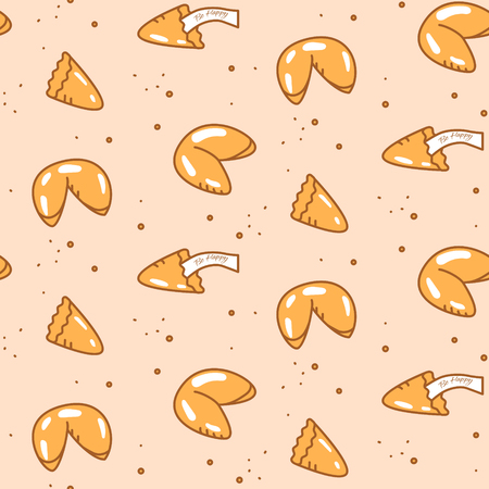 Fortune cookie seamless vector pattern.のイラスト素材