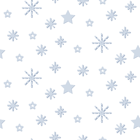 Snowflake blue and white winter seamless vector pattern.のイラスト素材