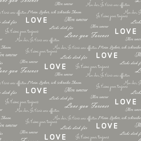 Love letters gray pattern.のイラスト素材