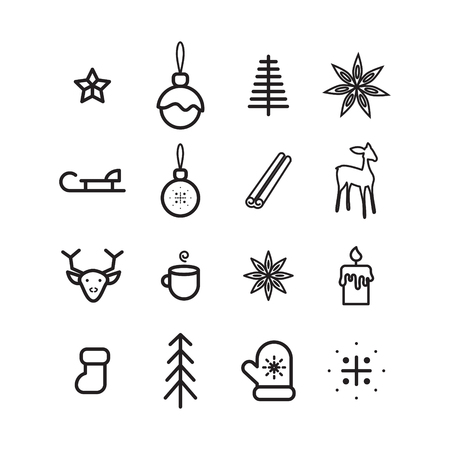 New year simple vector icon set.のイラスト素材