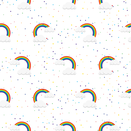 Rainbow hipster style seamless pattern vector illustrationのイラスト素材