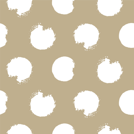 Gold and white bold rough dots seamless vector pattern.のイラスト素材