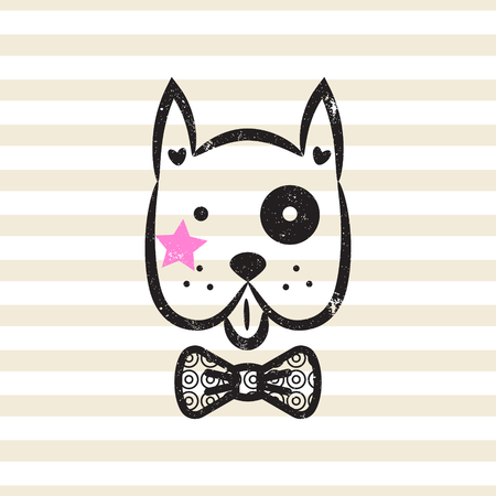 Cute gentleman dog tshirt design vector.のイラスト素材