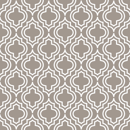Grey line qatrefoil seamless vector pattern.のイラスト素材