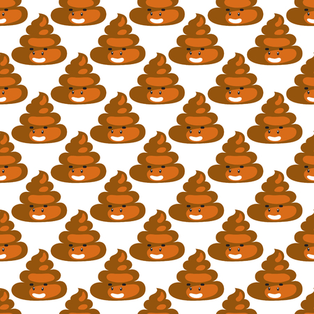 Poo emoji pattern. Poop fun seamless background.のイラスト素材