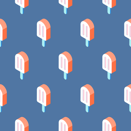 Pop art ice cream icon hot pink seamless vector pattern.