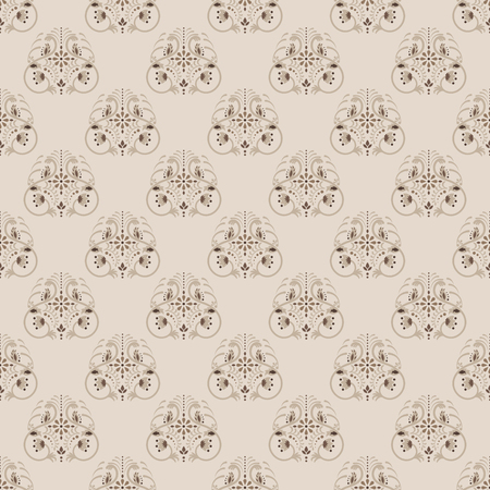 Damask neutral color floral seamless vector pattern.のイラスト素材
