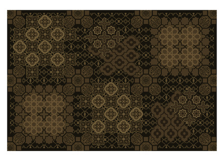 Eastern arabic rug mat ornament vector pattern print. Taupe colors geometric backdrop.