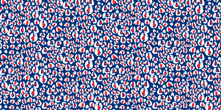 Seamless fashion fabric animal skin abstract vector blue seamless pattern. Showy leopard colors.のイラスト素材
