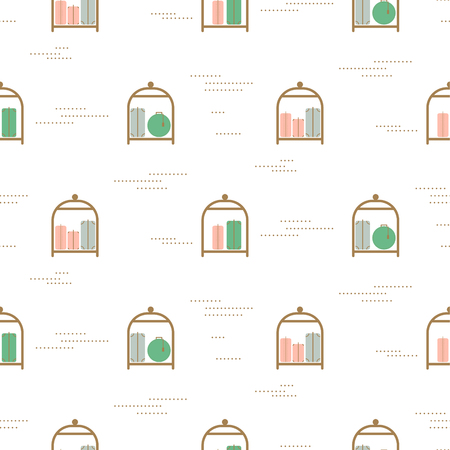 Luggage cart seamless vector pattern. Luggage trolley background texture with baggage icons.のイラスト素材