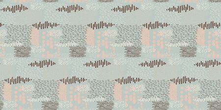 Stitched abstract texture repeat seamless vector pattern. Creative handmade brush stroke background...