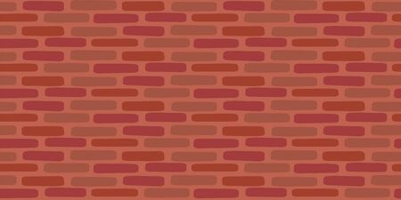 Red brick wall seamless vector pattern background. Rough long bricks terracotta colors texture.のイラスト素材