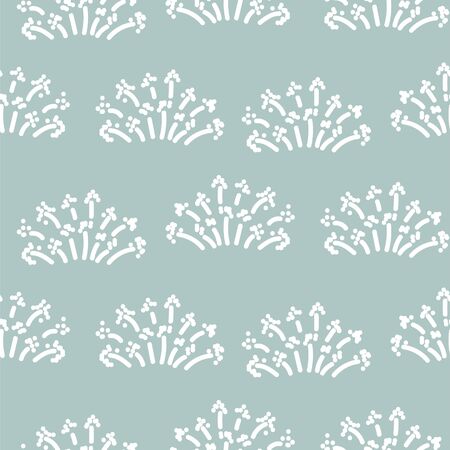 Floral simple seamless pattern with grass plants. Vector pastel blue flower background.のイラスト素材