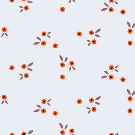 Cute tiny flowers simple seamless pattern surface designのイラスト素材