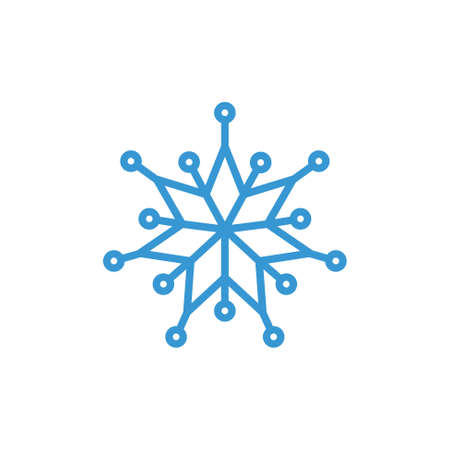 Snowflake simple star icon Christmas holidays simple cutout design.のイラスト素材