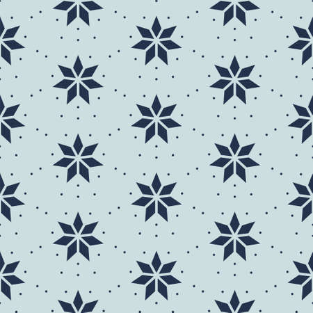 Christmas snowflakes stra blue holiday wrap paper seamless pattern design.のイラスト素材