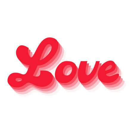 Love lettering gradient echo design. Valentines day and tshirt designsのイラスト素材