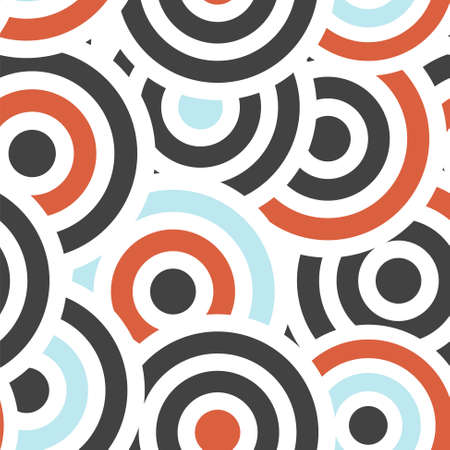 Colorful and bright retro circles spots pattern. Seamless blue red dots bsckground.