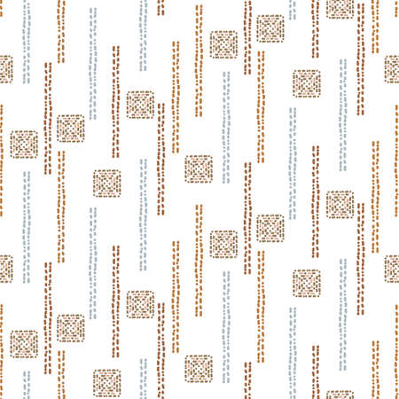 Geometric intertwined waved shapes seamless pattern. Abstract tileable backgroundのイラスト素材