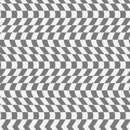 Distorted chessboard background gray and white. Trippy grid seamless pattern. Groovy retro style 60s 70sのイラスト素材