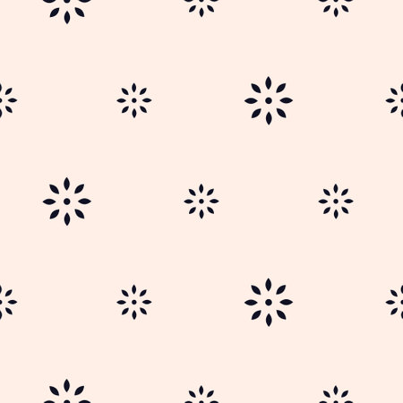 Simple snowflakes winter seamless vector pattern. Monochrome texture.のイラスト素材