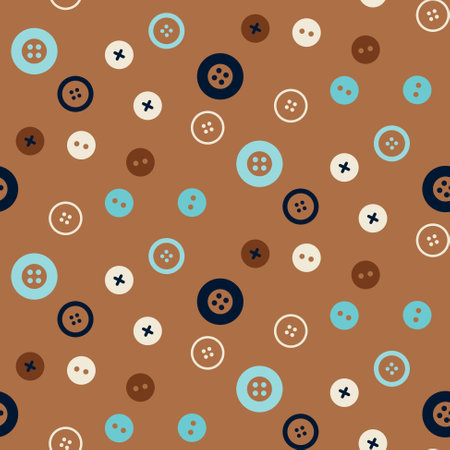 Seamless pattern with buttons. Needlework craft theme sewing background.のイラスト素材